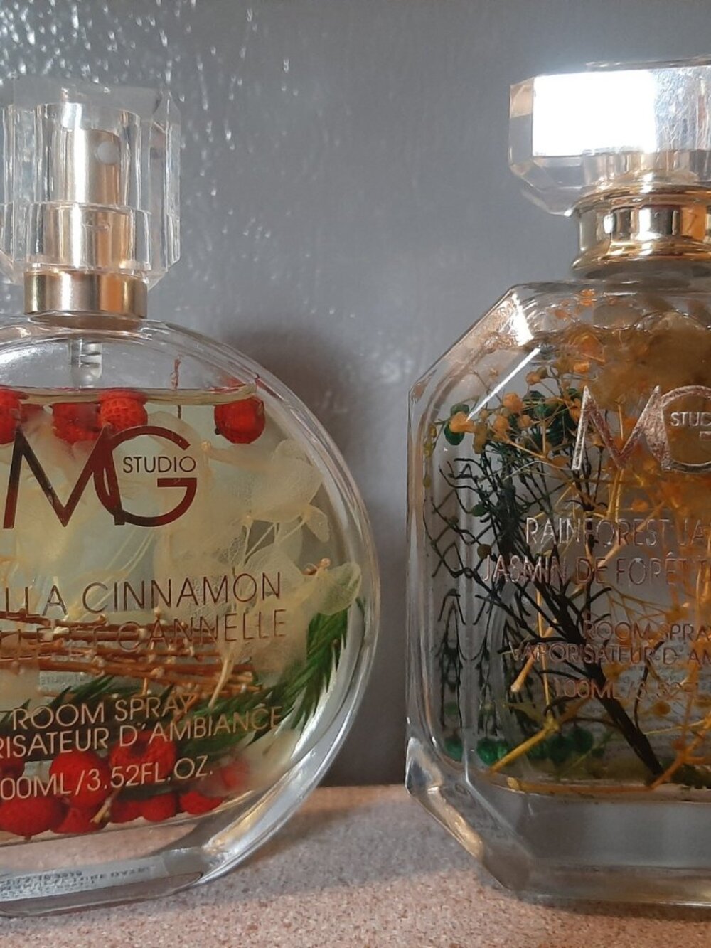 2 Bottles MG Studio Rainforest Jasmine + Vanilla Cinnamon Room Spray 100ml